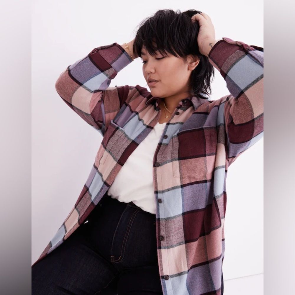 Madewell Flannel Sunday Shirt Women Size XL 100% Cotton